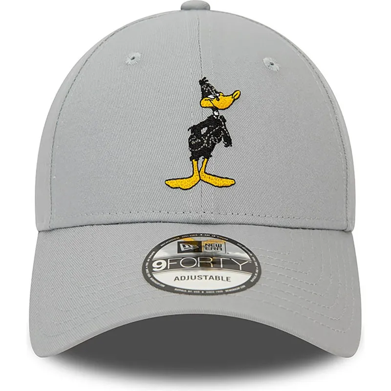 9forty-verstellbare-graue-curved-cap-mit-charakter-von-daffy-duck-looney-tunes-von-new-era