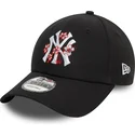 shapka-izvita-cherna-reguliruem-9forty-flower-icon-na-new-york-yankees-mlb-ot-new-era