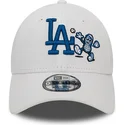 9forty-los-angeles-dodgers-mlb-new-era-verstellbare-weisse-curve-cap-mit-food-character
