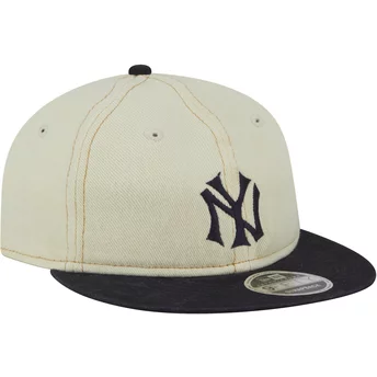 Gorra plana beige y azul marino ajustable 9FIFTY Retro Crown Denim de New York Yankees MLB de New Era