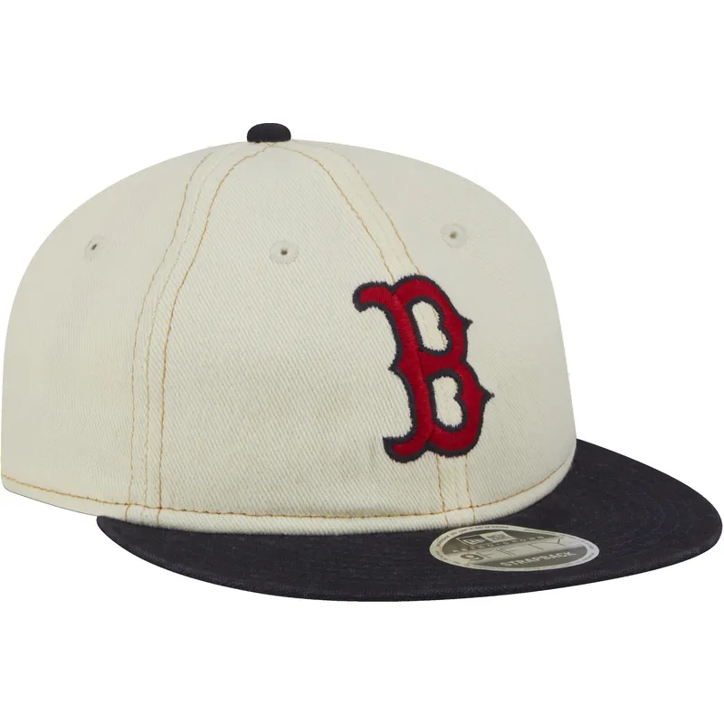 beige-und-marineblaue-flache-9fifty-retro-crown-denim-kappe-der-boston-red-sox-mlb-von-new-era