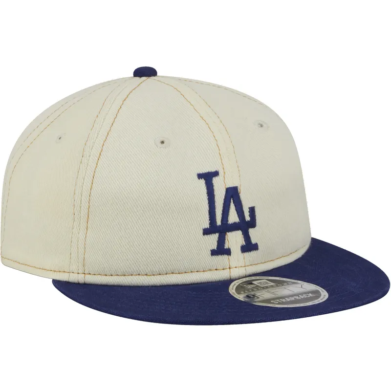 shapka-ploska-bezhov-snapbek-9fifty-retro-crown-denim-na-los-angeles-dodgers-mlb-ot-new-era