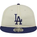 beige-und-blaue-9fifty-retro-crown-denim-flat-cap-der-los-angeles-dodgers-mlb-von-new-era