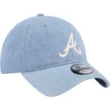 atlanta-braves-mlb-9twenty-washed-denim-verstellbare-blaue-gebogene-kappe-von-new-era