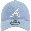 atlanta-braves-mlb-9twenty-washed-denim-verstellbare-blaue-gebogene-kappe-von-new-era
