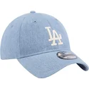 verstellbare-blaue-kappe-9twenty-washed-denim-der-los-angeles-dodgers-mlb-von-new-era