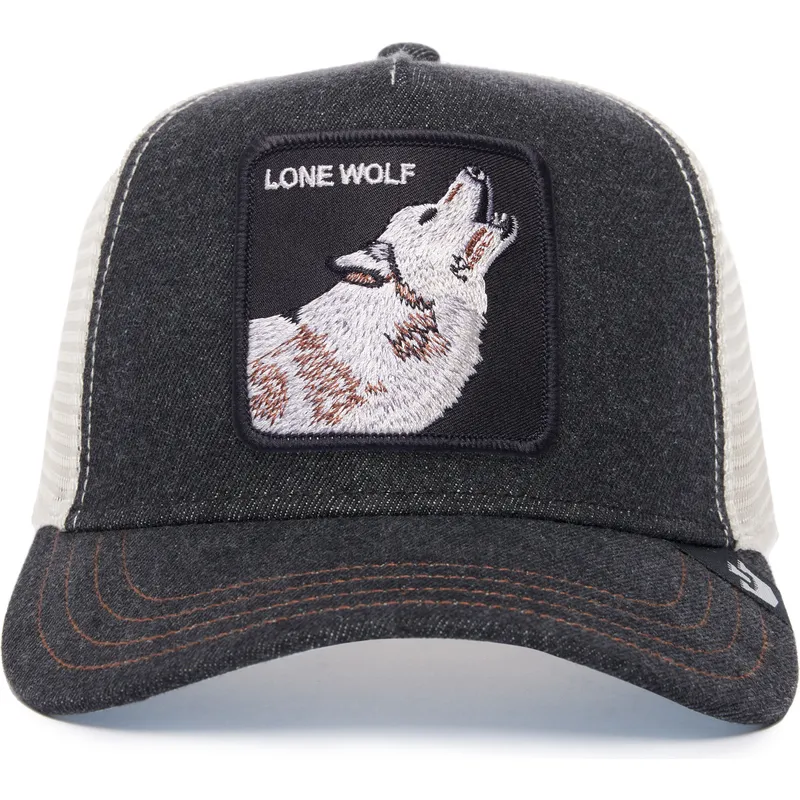 sort-og-hvid-truckerkasket-med-ulv-the-lone-wolf-the-farm-fra-goorin-bros