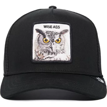 Gorra trucker negra búho Wise Ass Owl The Farm Premium de Goorin Bros.
