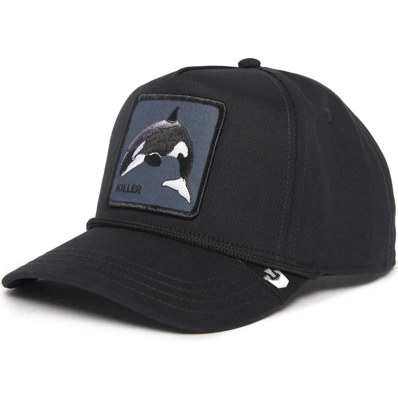 shapka-izvita-cherna-snapbek-killer-whale-100-the-farm-all-over-canvas-the-farm-ot-goorin-bros
