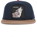 shapka-ploska-tmnosin-snapbek-marron-lobo-lone-wolf-one-pack-the-farm-flats-the-farm-ot-goorin-bros