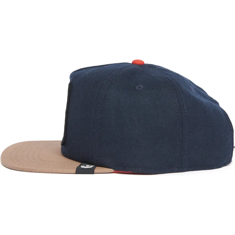 shapka-ploska-tmnosin-snapback-na-gorra-plana-azul-marino-y-marron-snapback-lobo-lone-wolf-one-pack-the-farm-flats-the-farm-ot-g