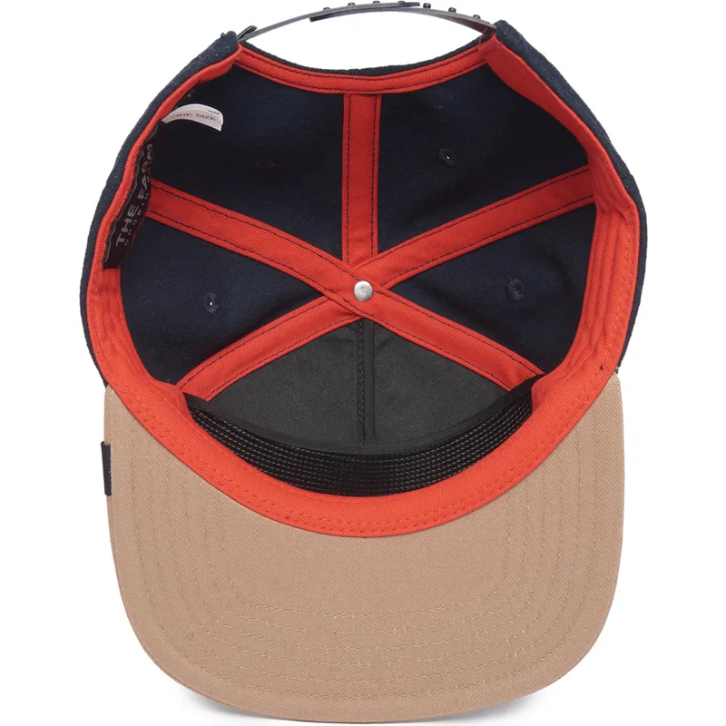 shapka-ploska-tmnosin-snapback-na-gorra-plana-azul-marino-y-marron-snapback-lobo-lone-wolf-one-pack-the-farm-flats-the-farm-ot-g