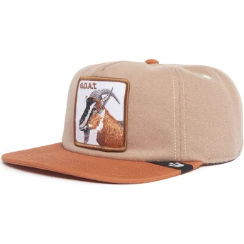 Brun fladskygget snapback kasket G.O.A.T. Alpine Base The Farm Flats fra Goorin Bros.