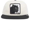 hvid-og-sort-snapback-fladskygget-kasket-panter-black-panther-stealth-explorer-the-farm-flats-fra-goorin-bros