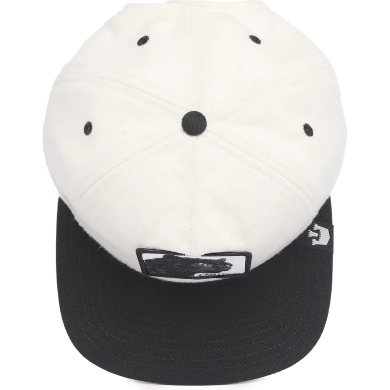 hvid-og-sort-flat-cap-snapback-panter-black-panther-stealth-explorer-the-farm-flats-fra-goorin-bros
