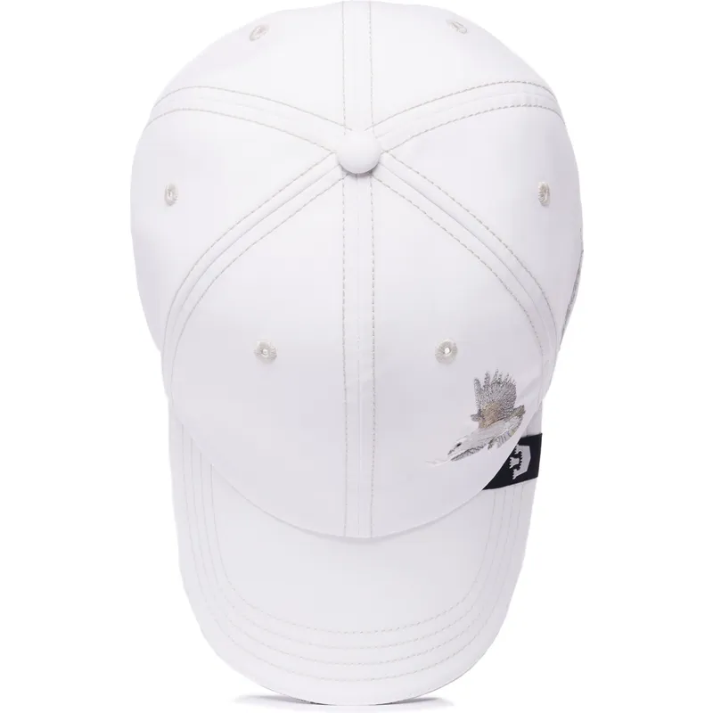 weisse-verstellbare-curved-cap-taube-2-blessed-2-b-stressed-the-farm-lady-balls-von-goorin-bros