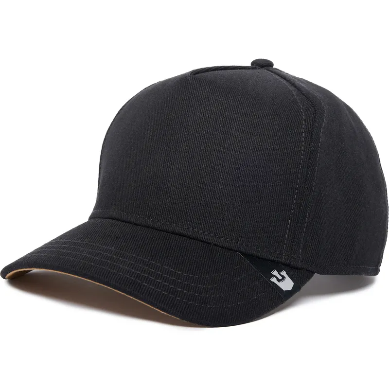 schwarze-snapback-kappe-mit-gebogenem-schirm-the-farm-nude-denim-von-goorin-bros