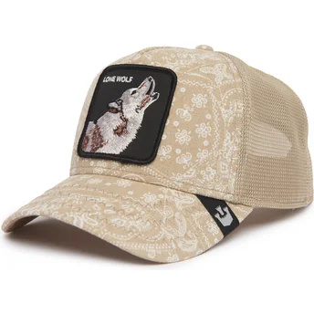 Beige trucker-kasket ulv Lone Wolf Sign O' The Times...