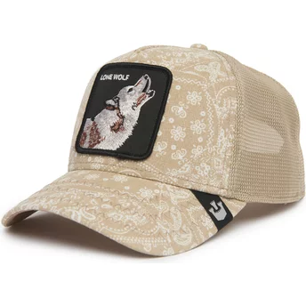 Casquette trucker beige loup Lone Wolf Sign O' The Times The Farm Paisley Goorin Bros.