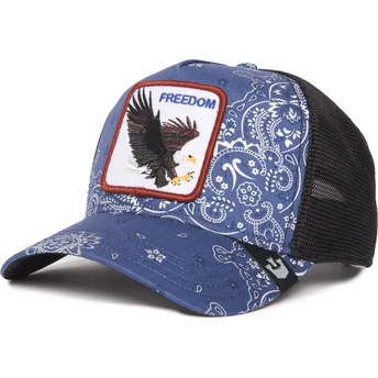 Marineblaue Trucker-Kappe Freedom Eagle A the W in a D The Farm Paisley von Goorin Bros.