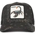 sort-trucker-kasket-med-skorpion-deadly-diamonds-and-pearls-the-farm-paisley-fra-goorin-bros