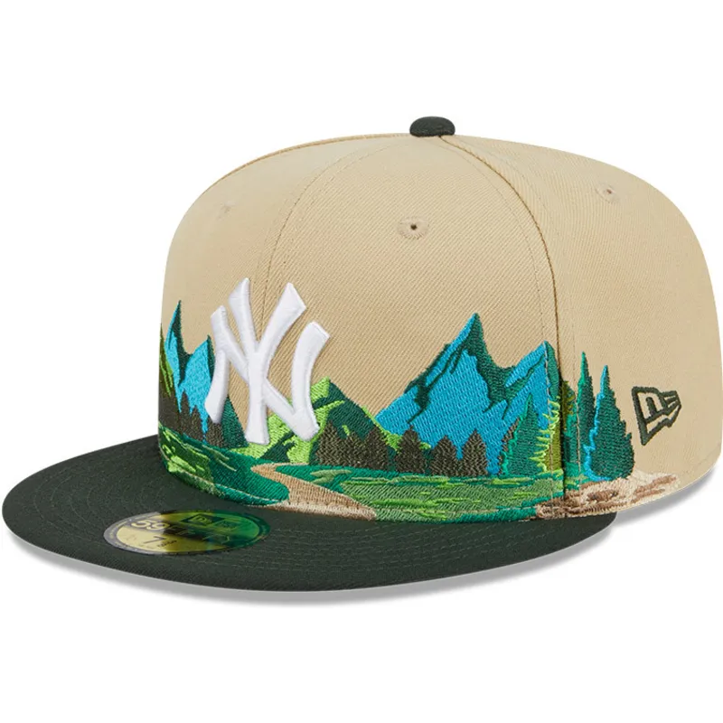 gorra-plana-marron-y-verde-ajustada-59fifty-team-landscape-de-new-york-yankees-mlb-de-new-era