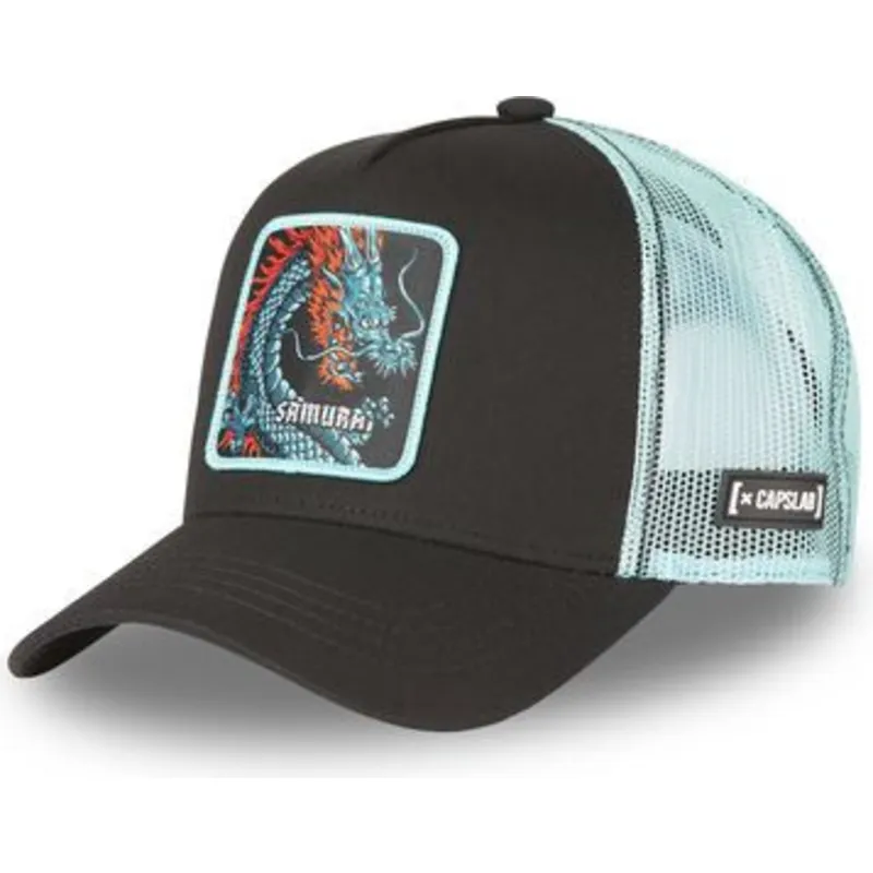 capslab-dra2-beasts-samurai-drache-schwarz-blaue-trucker-kappe