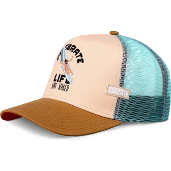 Gorra trucker beige, azul y marrón Celebrate Naked HFT de Coastal