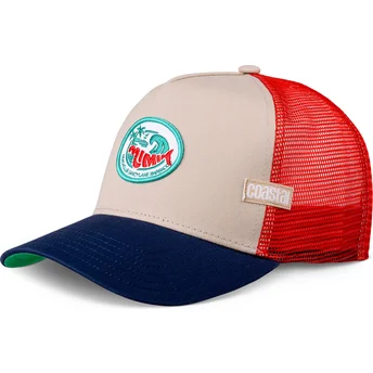 Casquette trucker beige, rouge et bleue marine Mimik Sandylane HFT Coastal