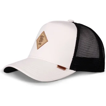 Hvid og sort HFT cotton knit trucker kasket fra Djinns