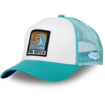 Von Dutch SURF04 White and Blue Trucker Hat