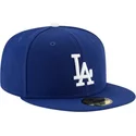 blaue-flache-angepasste-59fifty-authentic-on-field-game-kappe-der-los-angeles-dodgers-mlb-von-new-era