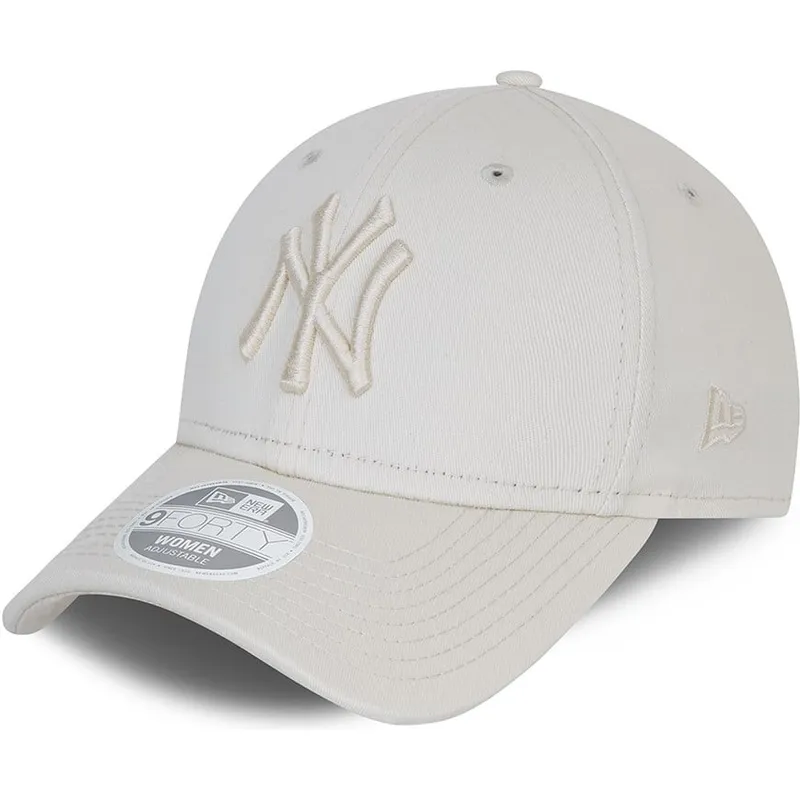 new-era-new-york-yankees-mlb-9forty-tonal-justerbar-gra-kasket-med-buet-skygge-og-grat-logo-til-kvinder