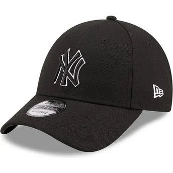 Шапка извита черна регулируем 9FORTY Pop Outline на New York Yankees MLB от New Era