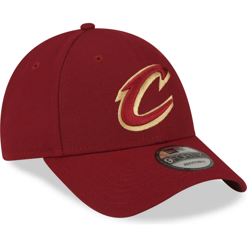 rote-verstellbare-curved-cap-9forty-the-league-der-cleveland-cavaliers-nba-von-new-era