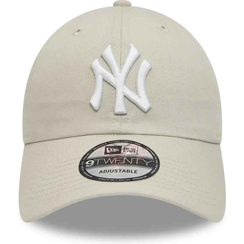 beige-justerbar-9twenty-league-essential-bollehat-fra-new-york-yankees-mlb-fra-new-era