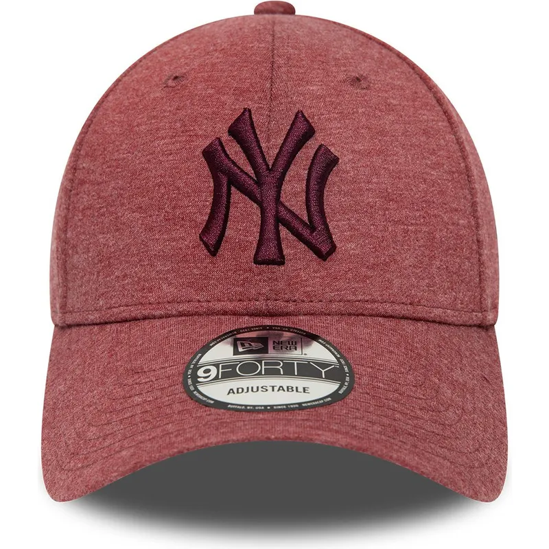 shapka-izvita-chervena-reguliruem-9forty-jersey-essential-na-new-york-yankees-mlb-ot-new-era