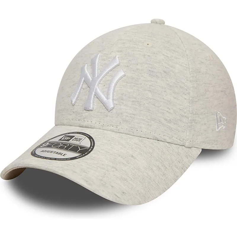 beige-verstellbare-curved-cap-9forty-jersey-essential-der-new-york-yankees-mlb-von-new-era