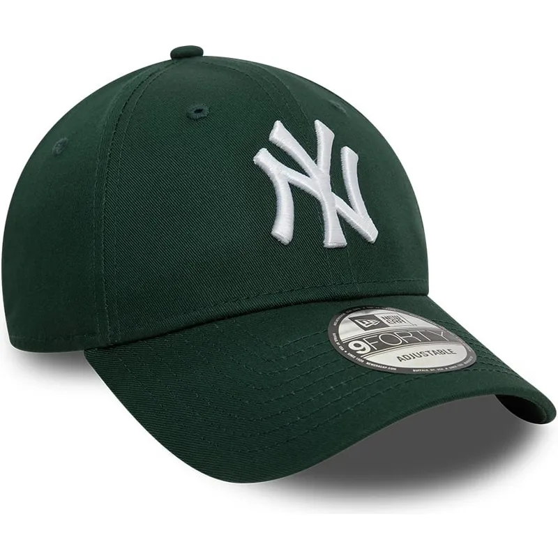 new-era-izvita-kozirka-9forty-league-essential-new-york-yankees-mlb-tmnozelena-reguliruema-shapka
