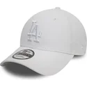 new-era-izvita-kozirka-byalo-logo-9forty-league-essential-los-angeles-dodgers-mlb-byala-reguliruema-shapka