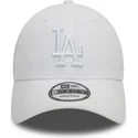 new-era-izvita-kozirka-byalo-logo-9forty-league-essential-los-angeles-dodgers-mlb-byala-reguliruema-shapka