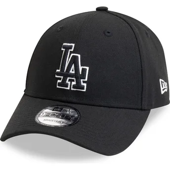 Sort justerbar 9FORTY Pop Outline kasket med buet skygge fra Los Angeles Dodgers MLB fra New Era