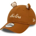 gorra-curva-marron-ajustable-para-nino-9forty-script-animal-de-new-era