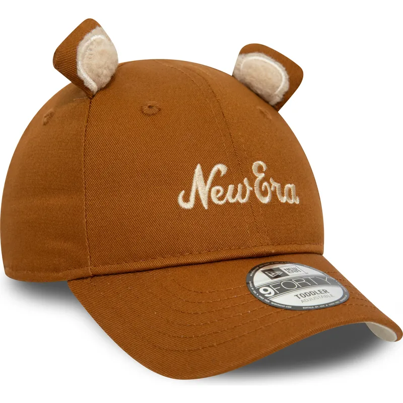 new-era-9forty-script-animal-verstellbare-braune-kinder-cap-mit-gebogenem-schirm