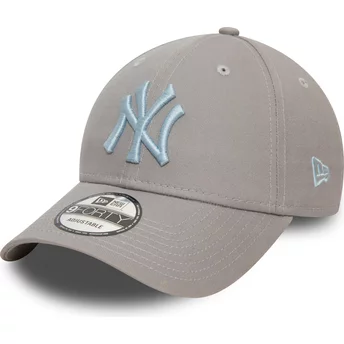 Casquette courbée grise ajustable avec logo bleu 9FORTY League Essential New York Yankees MLB New Era