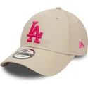 shapka-izvita-bezhov-reguliruem-rosa-9forty-league-essential-na-los-angeles-dodgers-mlb-ot-new-era