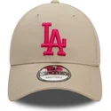 shapka-izvita-bezhov-reguliruem-rosa-9forty-league-essential-na-los-angeles-dodgers-mlb-ot-new-era