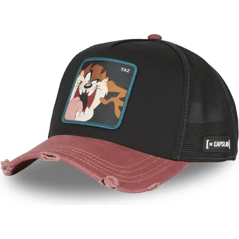 Sort og rød trucker cap Tasmanian Devil TAZ4 CT Looney Tunes fra Capslab