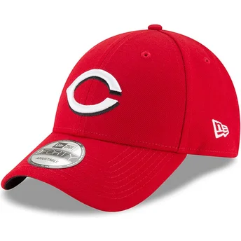 Шапка извита червена регулируем 9FORTY The League на Cincinnati Reds MLB от New Era