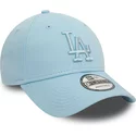 new-era-curved-brim-light-blue-logo-9forty-league-essential-los-angeles-dodgers-mlb-light-blue-adjustable-cap